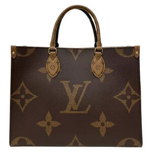 Louis Vuitton On The Go Giant Reverse Monogram Tote Bag Shoulder Brown